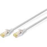 DIGITUS Cat 6A LAN Cable &ndash; 5 m &ndash; S/FTP Shielded &ndash; Grey | 10Gbit/s - PoE++ - AWG 27/7 - LSZH - RJ45 Network Cable - Compatible
