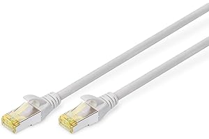 DIGITUS LAN Kabel Cat 6A - 5m - RJ45 Netzwerkkabel - S-FTP Geschirmt - Kompatibel zu Cat6 und Cat7- Grau