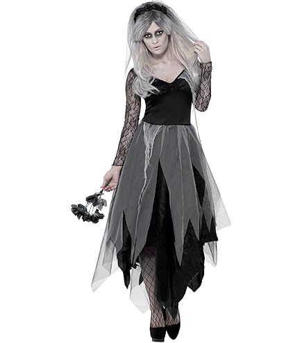 Smiffys Bouquet De Roses Noires - Accessoire Zombie Gothique Pour Mariée Macabre, Déguisement Halloween - 3