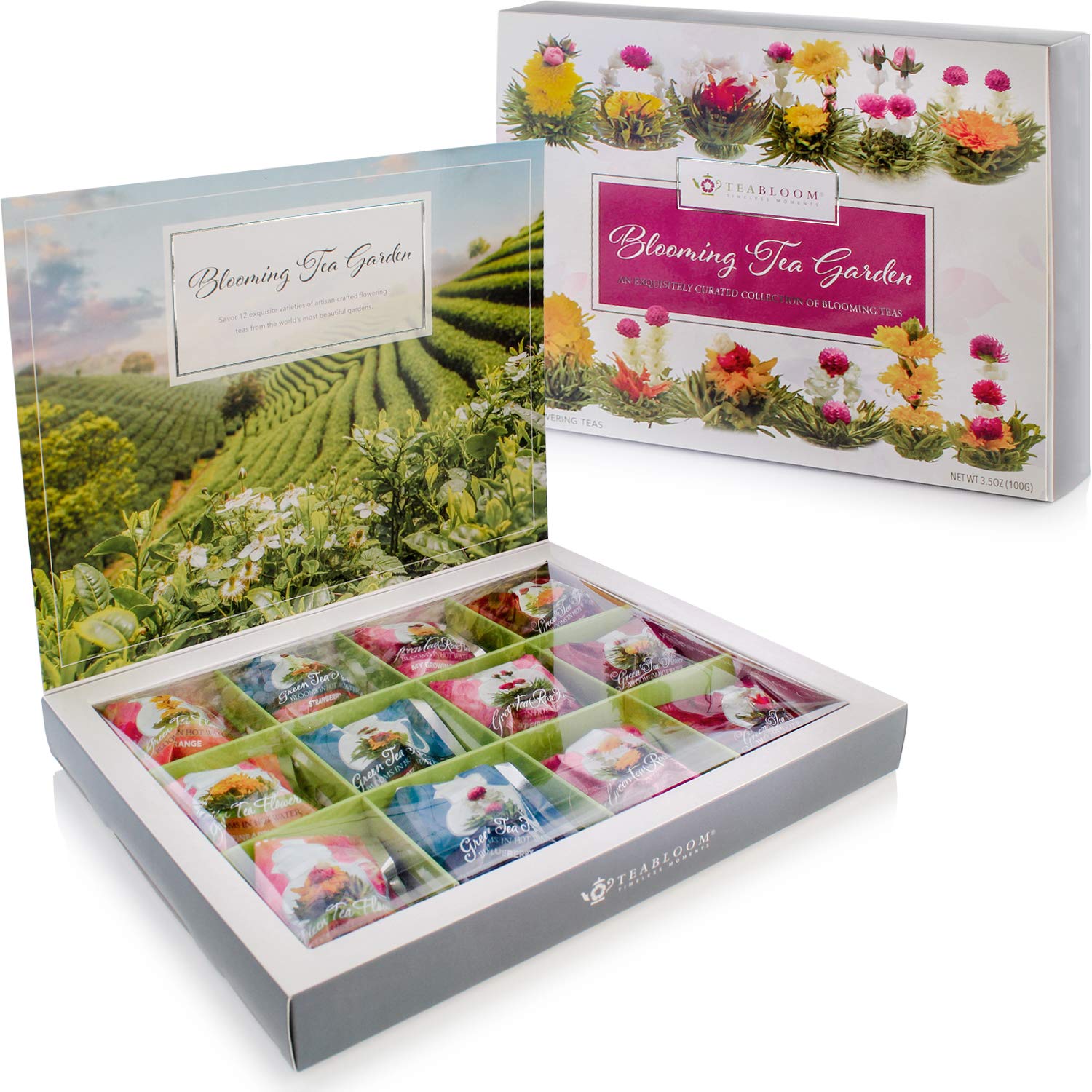 Teabloom Confezione Fiori di Tè - Selezione Fiori di Tè di Prima Qualità dai Giardini Più Belli del Mondo - 12 Varietà…