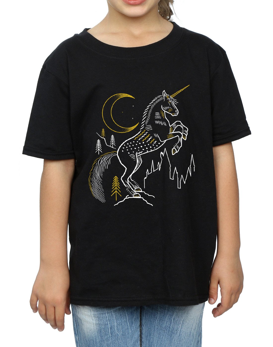 Harry-Potter-Mdchen-Unicorn-Line-Art-T-Shirt