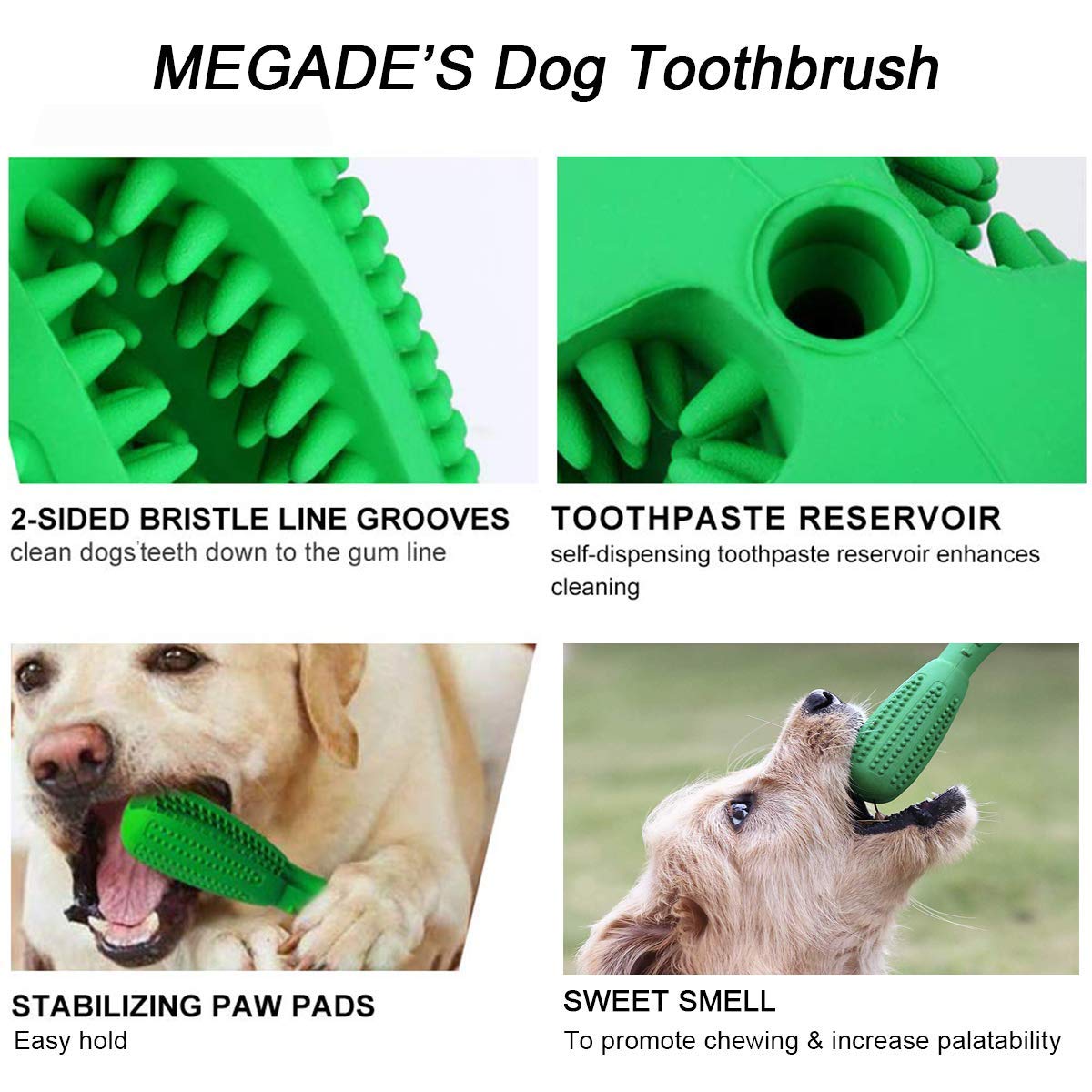 megade Dog Toothbrush, Brushing Stick, Dog Tooth Cleaning, NonToxic