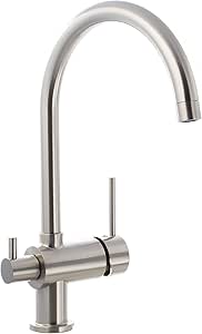 Grünblatt Küchenarmatur mit Maschinenanschlauss Nickel geburstet matt