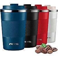 Thermobecher, FEYG Kaffeebecher thermo mit Auslaufsicherem Deckel, Edelstahl doppelwandig Isolierte kaffeebecher to go…