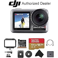 DJI OSMO Action - Dual Display Waterproof Digital Action Camera with 4K HD Video 12MP with 64GB Micro SD Card