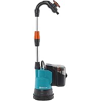 Gardena Set Regenfasspumpe 2000/2 Li-18: Tauchpumpe mit integriertem Filter, Fördermenge 2000 l/h, leistungsstark mit…