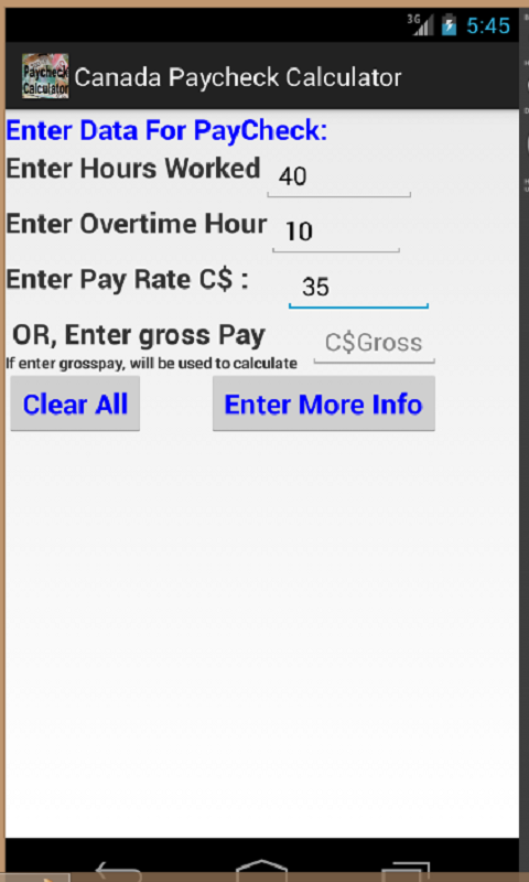 Canada Paycheck Calculator No Advertisements Amazon Co Uk