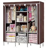 Maison & Cuisine 6+2 Layer Fancy and Portable Foldable Collapsible Closet/Cabinet (Need to Be Assembled) (88130) (Brown)