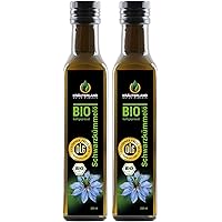 Kräuterland - Bio Schwarzkümmelöl gefiltert 2x250ml- 100% rein, schonend kaltgepresst, ägyptisch, vegan…