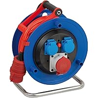 Brennenstuhl Garant CEE 1 IP44 Kabeltrommel (25m Kabel in signalrot, aus Spezialkunststoff, Einsatz im Außenbereich…