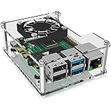 Icy Box Raspberry Pi 4 Case, Transparent and Frameless, Acrylic, with Heat Sink, Raspberry Pi 3, Raspberry Pi Zero 1er Set