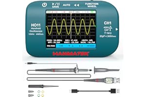 HANMATEK HO11 Handheld Digital Oszilloskop - 10MHz Bandbreite, 48MSa/s Hochpräzisionsabtastung, 2.8“ TFT Display, USB aufladbar, fortschrittliches Triggersystem, tragbar für Feldarbeit
