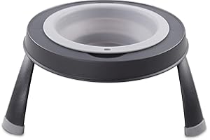 Dexas Pets Futternapf, erhöht, groß, 4 Tassen, Hellgrau