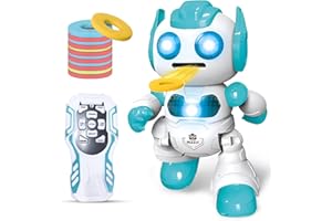 LAIBUY Robot Toy, Toys for 6 Year Old Boy, Programmable Vector Remote Control Robots with Shooting Discs Dancing & Music, Robots for Kids Age 5 6 7 8 Year Old Boys Girls Birthday Gift Present