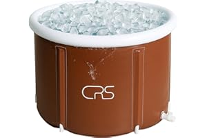 CRS Ice Bath Tub | Bagno di ghiaccio per il metodo Wim Hof | Vasca por crioterapia ghiaccio | vasca da bagno portatile per adulti e bambini | adatta alla doccia e al bagno | recovery pod Marrone 75cmØ