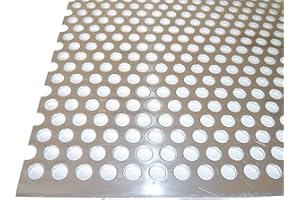 B&T METALL B&T Tôle perforée métal aluminium 2,0 mm d'épaisseur, perforation ronde ø 8 mm décalé RV 8–12