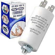 Condensatore Avviamento 25&micro;F 450V CBB60 - Per Motori Elettrodomestici, Garanzia 10 Anni