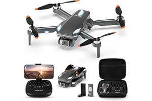 HURSVIE Drone avec Camera 1080P, Quadcoptere Telecommande, Drone pour Enfants et Adultes, Moteur Sans Balais, Arrêt/Aterrissage à une Touche,2 Batteries, Jouets et Cadeaux pour Garçons et Filles (Black)