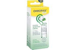 ‎OHROPAX OHROPAX Ohren-Sensitive-Creme – mit SyriCalm, antibakteriellem Wirkkomplex, Ginkgo biloba-Extrakt – Ohrcreme für den äußeren Gehörgang und die Ohrmuschel – ideal bei Verwendung von Hörgeräten – 10 ml