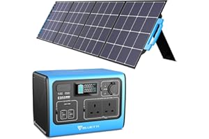 POWEROAK BLUETTI Solar Generator EB55 BU with SP200S 220W Solar Panels Included, 537Wh Portable Power Station w/ 2 700W AC Outlets, LiFePO4 Battery Backup for Camping, Outdoor,Power Outage