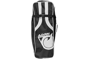 ADRN Paddle Gonflable URA Choix Taille 10' (305cm) - 10'6 (320cm) - 10'8 (325cm) Stand up Paddle avec Pompe, pagaie, Leash, dérive et Sac de Transport - Option Sac de Transport Noir et Blanc