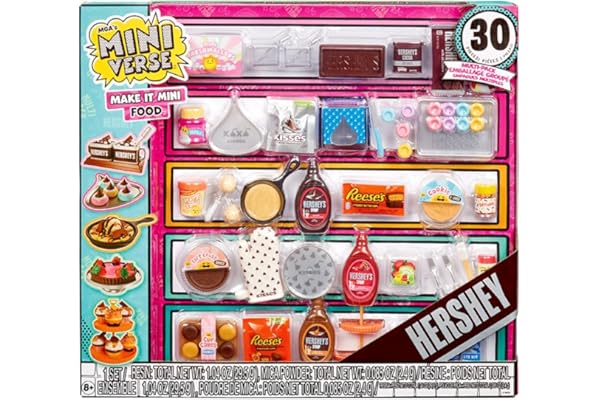 MGA's Miniverse Make It Mini Food - Brunch Multipack, Hershey Mini Objets de Collection, DIY, Jeu de Résine, Réplique d’Aliments, Collectionneurs et Enfants de Plus de 8 Ans, Non Comestible