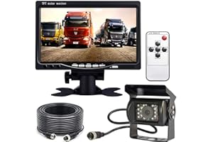 XINYIDA Monitor a 4 pin, a infrarossi per visione notturna, impermeabile, backup per telecamera posteriore, 15 m di cavo, schermo LCD TFT lungo 17,8 cm, a colori, HD. Ideale per automobili, camper, autobus