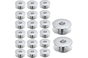 Trimming Shop Sewing Machine Bobbin Spool Universal Fits Most Brands, Brother, Singer, Janome, Newhome, Juki, Consew, Mainly Made for Household, Industrial Sewing Machine, Silver, 20pcs