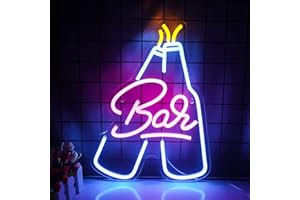 WANXING Segnalino luminoso da bar multicolore per decorazione da parete, luce LED luminosa con alimentazione USB per bar di casa, club, bistro, feste
