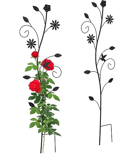 relaxdays 2x struttura per arrampicata da giardino in metallo 190 cm a punta