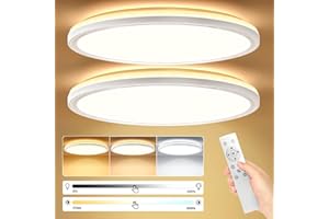 Taipow Plafoniera da Soffitto (24W 3000K-6500K Plafoniera da Soffitto (2 Pezzi Bianco), 2 Pezzo)