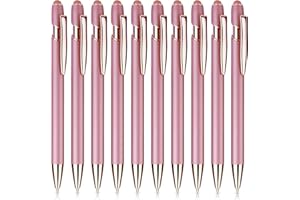 Cobee Penna a Sfera 2 in 1 Con Punta Stilo in Oro Rosa - 10 Pezzi, 1,0 mm, Retrattile, Inchiostro Nero, Metallo, Punta Media, Touch Screen - Articoli da Regalo
