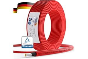 ANFIL SOLAR TECHNOLOGY Solarkabel Verlängerung ANFIL 4mm2/12AWG Solarpanel Photovoltaik Verlängerungskabel Solar PV Kabel für Fachgerechter Solarsystem Einbau (5m Rot)