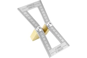 QWORK® Präzision Schwalbenschwanz Marker für Holzbearbeitung, aus Edelstahl 304 und Messing, mit Lasergravierte Skala 1:5-1:6-1:7-1:8