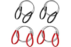 KALIONE 4 sztuki piły linowej ze stali nierdzewnej, 80 cm, piła druciana z pętelkami, ręczna piła łańcuchowa, mała, poręczna, szybko przechowywana, wyposażenie survivalowe na kemping, do ogrodu, na zewnątrz