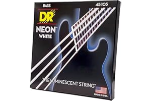 DR Strings Hi-Def struny do gitary neonowe białe basowe średnie