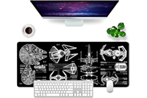 GSQITE Large Gaming Mouse Mat XL Black Desk Mat 31.5x11.8x0.12 inch Desk Pad Keyboard Mouse Pad (Gaming -6)