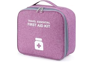 QIUPFGUT Organisateur Médical avec Fermeture Éclair - Sac à Médicaments de Premiers Secours Portable et Étanche pour Voyage, Pharmacie (Pourpre)