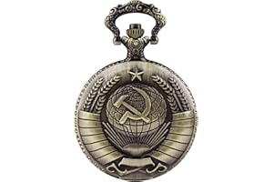 Tiong Montre à gousset pour homme - Style vintage - Steampunk - Analogique - À quartz - Avec chaîne - Cadeau pour mariage, anniversaire, fête des pères