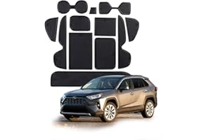 YEE PIN RAV4 2019-2022 Car Mats Console Rubber Mats Toyot a RAV4 Interior Accessories, Gate Slot Storage Mats Cup Holder Pad Non Slip Mats (Right Rudder) (Black)