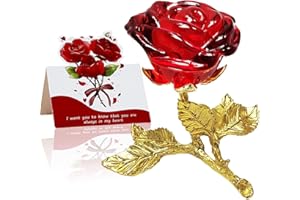 SWEETIME Red Crystal Rose,Eternal Rose Gift for Her,Handmade K9 Glassrose Artificial Flowers,Real Rosebox for Mother's Day Valentine's Day Christmas Day Thanksgiving Women's Anniversary Birthday Gifts