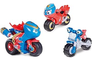 TOMY- Ricky Zoom Steel Superbe Figurine d'action pour Enfant, Roue Libre, Jeu avec Cerceau en Acier, Boucle, Jouets de Moto autoportant pour garçons et Filles de 3 Ans et Plus, T20064A, Multicolore