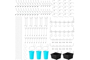 Faankiton Pegboard Hooks Assortment, Stainless Steel Pegboard Hooks Set Pegboard Hanging Accessories 1/8 and 1/4 inch for Organizing Various Tools in The Garage Kitchen Workbench Retail Shop (143PCS)