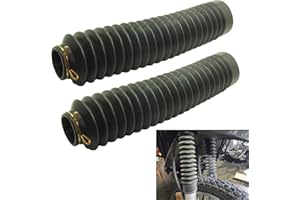 AUXPHOME Universal Motorcycle Fork Boot Set - 11" Long，Motorcycle Fork Rubber Cover Gaiters Boots Gaitor for Harley Yamaha Norton Honda Replacement Parts, Easy to Install, Fits All Early Model Bikes