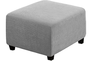AQIGR Copri Pouf Quadrato Elasticizzato 80x80 Copri Ottomano Quadrato Copri Sgabello Copri Pouf poggiapiedi Quadrato Copri Sgabello Fodera per poggiapiedi (Color : H)