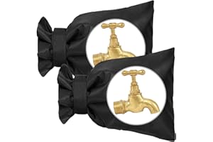 Vicloon Housse de Robinet pour L'extérieur, 2pcs Couvercle Antigel pour Robinets, Housse de Robinet de Jardin Imperméable, pour la Protection Contre Le Gel en Hiver, 20cm x 15cm (Noir)