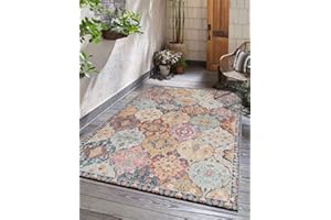 ‎THE CARPET The Carpet Palma - vielseitiger Indoor- & Outdoor-Teppich, modernes Design, Wohnzimmer, wetterfest & UV-beständig, langlebig und pflegeleicht, Balkon, Wintergarten, Mehrfarbig, Bunt, 200 x 290 cm