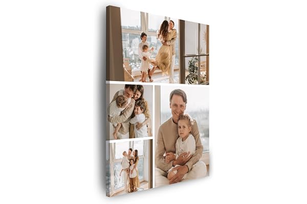 GP TONER Votre PHOTO sur Toile Personnalisé Collage PROPRE PHOTO Cadeaux Motif Impression d'Art Photo Déco murale avec vos photos 20x30 cm
