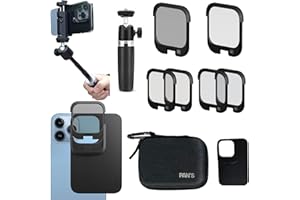 GUEDIEO Pan's Snap Filter Effect Filter Bundle Kits for iPhone Video Film Maker Enthusiast and Tiktok/YouTube/Ins Blogger, Compatible for iPhone 14Pro Max, Provide extendable Tripod and Phone Clip