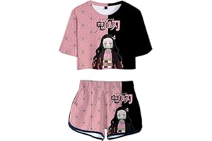 WANHONGYUE Cinnamoroll Conjunto de Camiseta y Pantalones Cortos Mujer Trajes de Manga Corta de 2 Piezas Niña Chandal Verano para Deporte Fitness